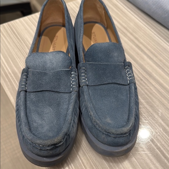 Stuart Weitzman Men's Blue Suede Loafers - Picture 1 of 1